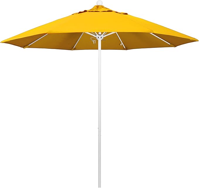 California Umbrella 9' Round Aluminum/Fiberglass Umbrella, Push Open,