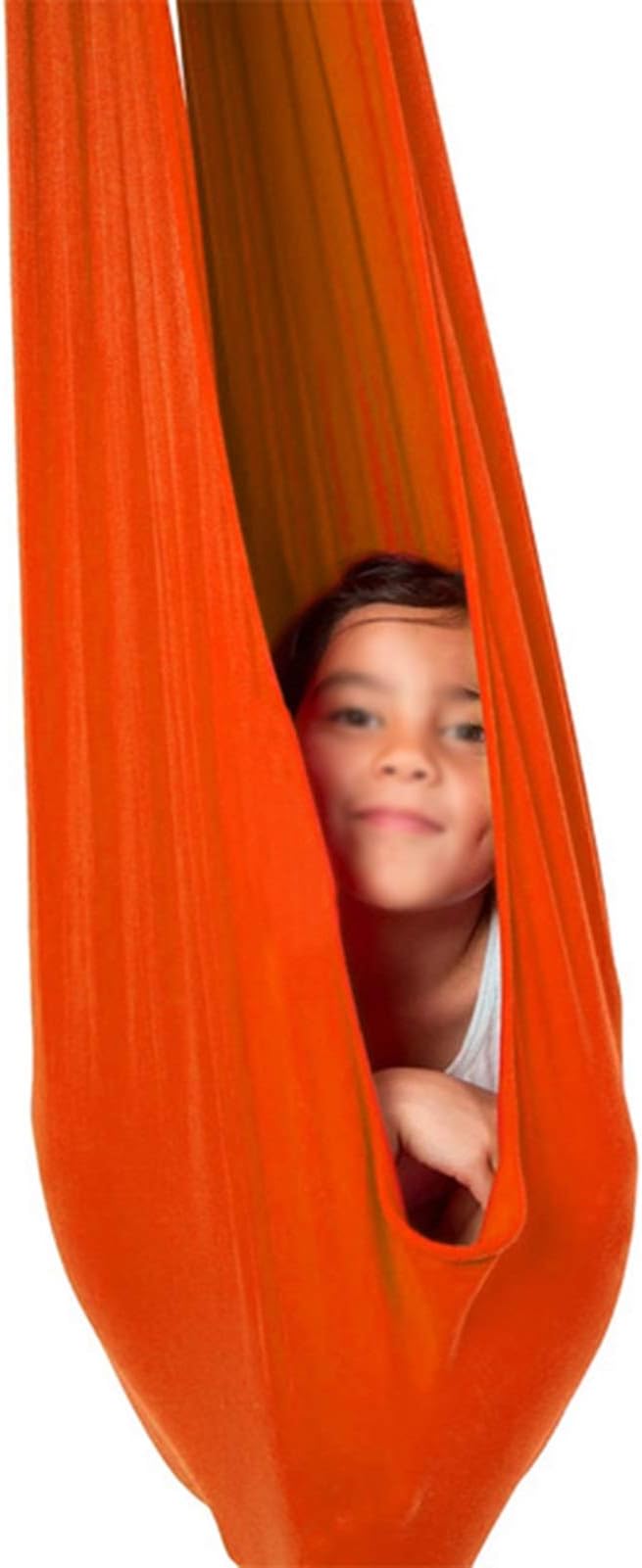 Kids Adult Hammock Outdoor Indoor Cuddle Up to Sensory Swing with Special Needs Autism ADHD ADD Therapy Up to 440lb/200kg (Color : Orange, Size : 150 x 280 cm)