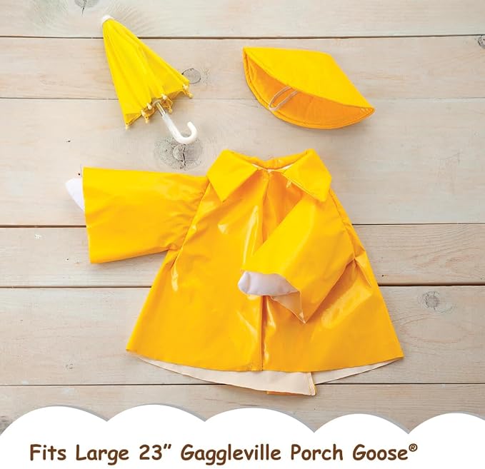 Gaggleville Raincoat Goose Outfit, Fits Large 23" H Statue, by Fox | Valley Traders