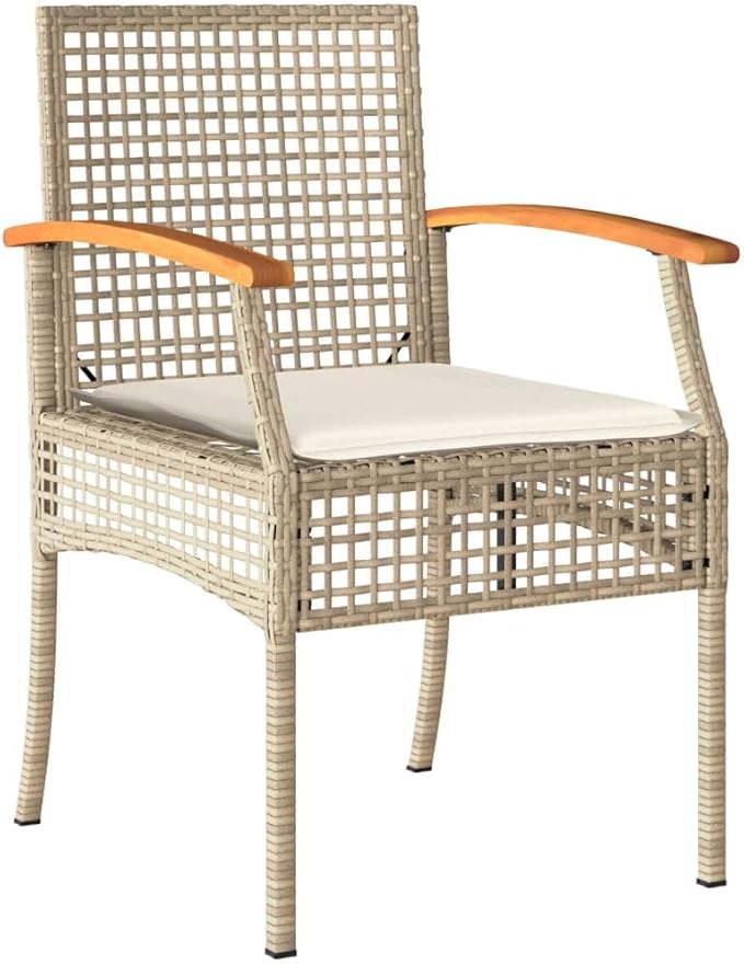 5 Piece Patio Dining Set with Cushions, Outdoor Sofa Sets Sectional Sofa Front Porch Furniture Outdoor Lounge Sets for Exhibition Garden Poolside Piazza Beige Poly Rattan