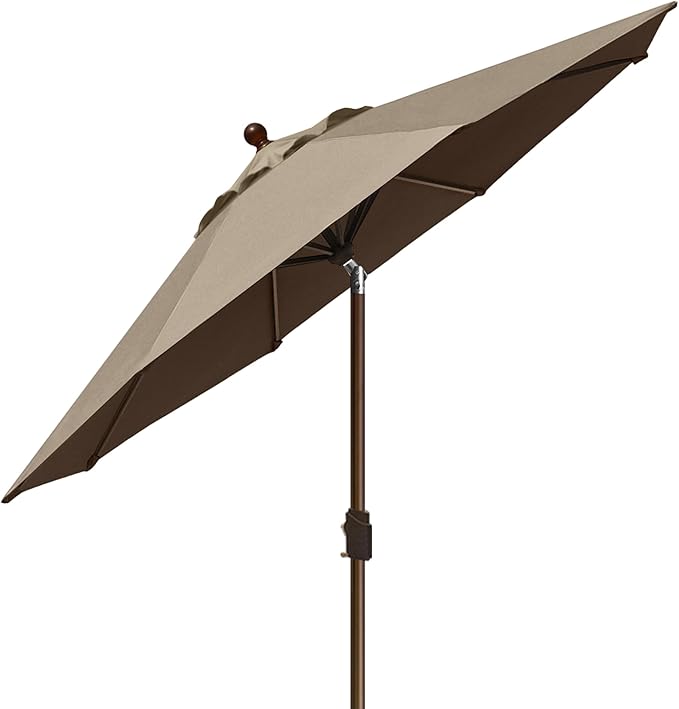 EliteShade USA 10-Year-Non-Fading 9Ft Market Patio Umbrella, UPF 50+ UV Protection Performance Sun Umbrella, Heavy Duty Commercial Grade Outdoor Table Umbrella with Crank & Tilt, Windproof Vented Top for Garden, Pool, Deck and Outdoor Playsets, Mushroom