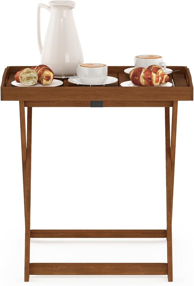 Furinno TIOMAN Patio Table, Outdoor Side Table, Tray Table, Coffee Table, for Patio, Garden, Porch, Light Wood