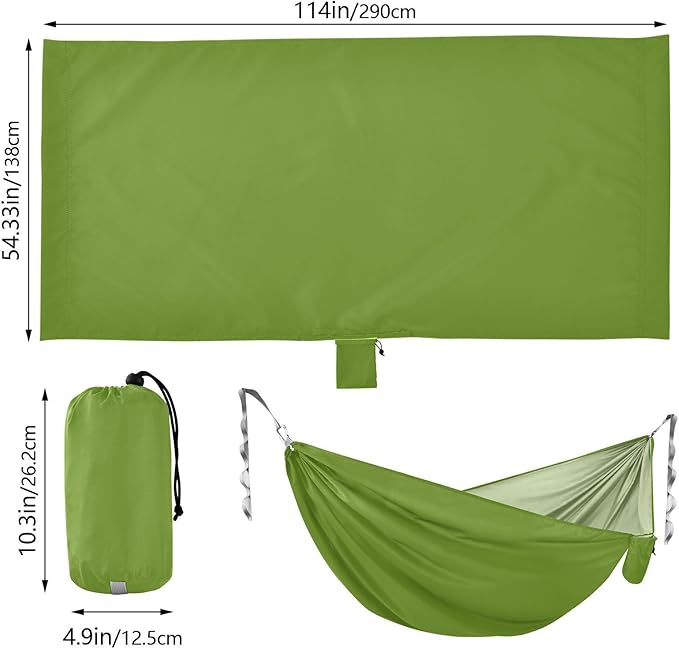 Olive Drab Solid Color Pure Plain Green 330lb Capacity Hammocks for Camping with Tree Straps Backyard Hammock for Outside Beach Patio Garden macas mexicanas de Patio para Adulto
