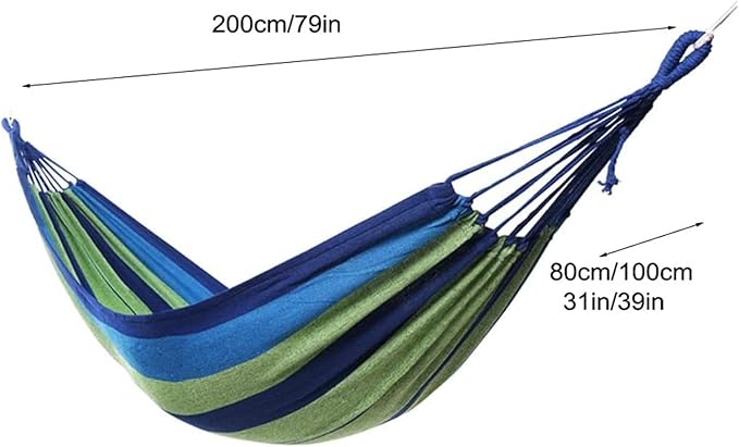 hammocks Canvas Cotton Hammock Beach Accessories Camping Hammock for Patio Porch Garden Backyard Lounging Outdoor Indoor Hammock Chair Backyard Outdoorsy