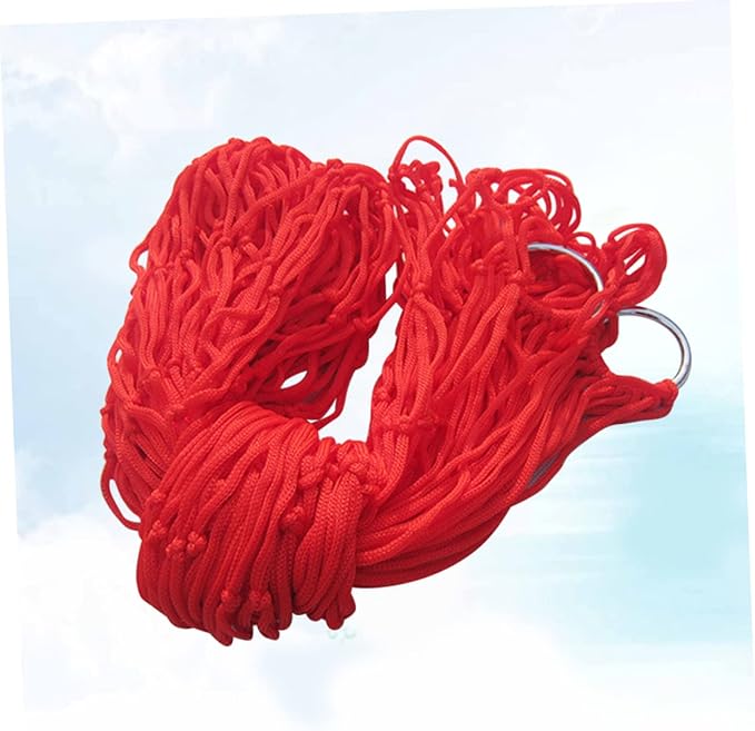 Nylon Camping Hammock Mosquito Net Portable Swing Bed for Outdoor Leisure Hiking Hunting Red