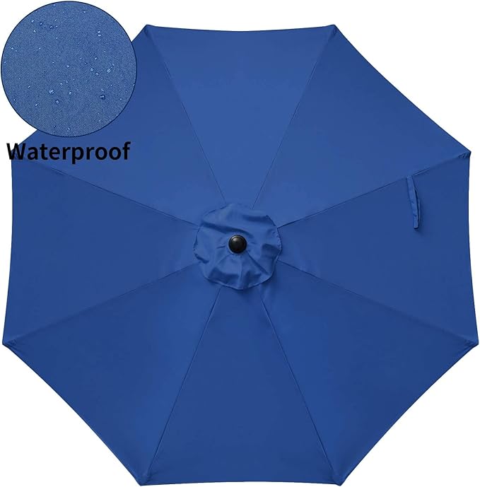 Simple Deluxe 9ft Outdoor Market Table Patio Umbrella with Button Tilt