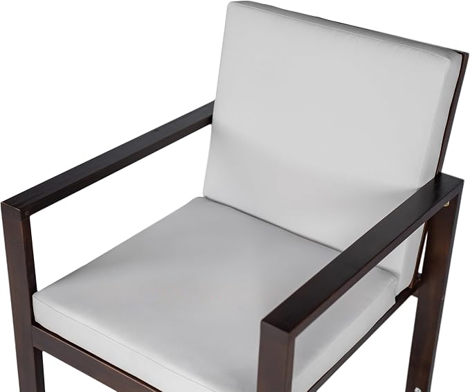 VilroCaz Patio Dining Set Outdoor Dining Table and Chair Set, Acacia Wood All Weather 7 Pieces Dining Gathering Set with Removable Cushions for Patio, Backyard, Garden