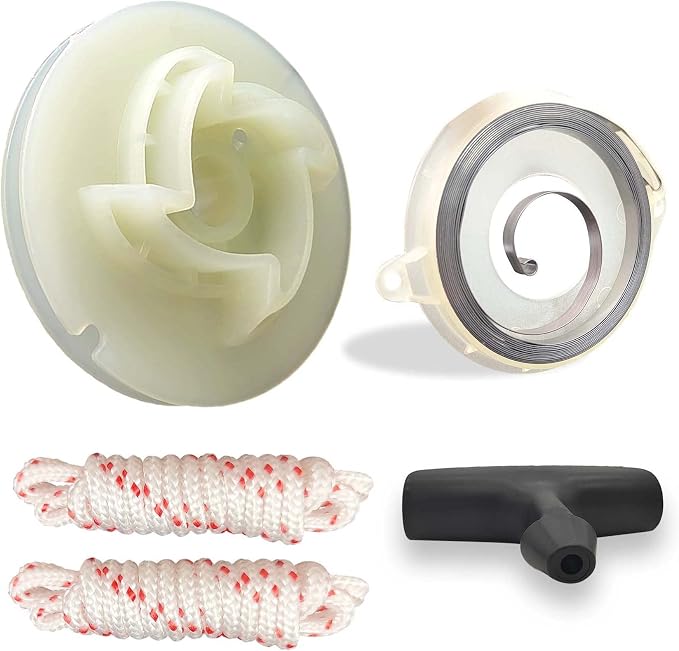 Recoil Rewind Spring Starter Pulley Rope Rotor fit Husqvarna 445E 450 455 460 Rancher Chainsaw