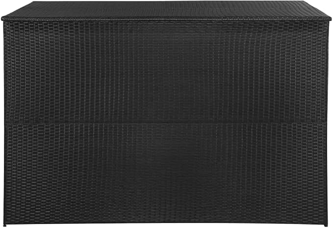 【Fast Shipping】 Outdoor Deck Box Storage, Pool Toys, Gardening Tools, Furniture Patio Storage Box Black 59"x39.4"x39.4" Poly Rattan