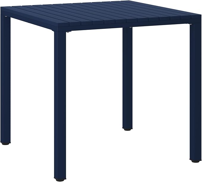 WestinTrends Playa 31.5" Iron Metal Frame Outdoor Square Patio Dining Table, Navy Blue