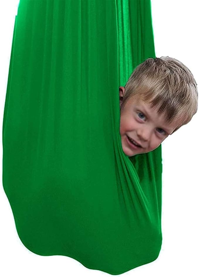 Adjustable Indoor Therapy Swing Yoga Flying Cuddle Hammock Hanging Bed Ideal for Children's Kids/Adult Special Needs Autism ADHD Aspergers and Sensory Integration