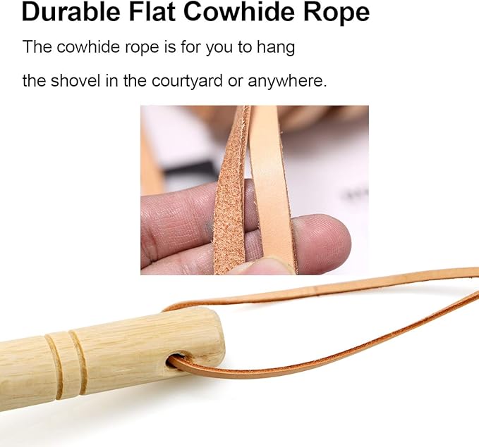 Claw Rake with Mesh Net, 15 Inch Japanese Hand Rake, 5-Tine Ninja Steel Clamming Claws, Long Handled Shell Clam Digger, Dig Seafood Accessories with Flat Cowhide Rope, Lightweight, Sturdy, Compact