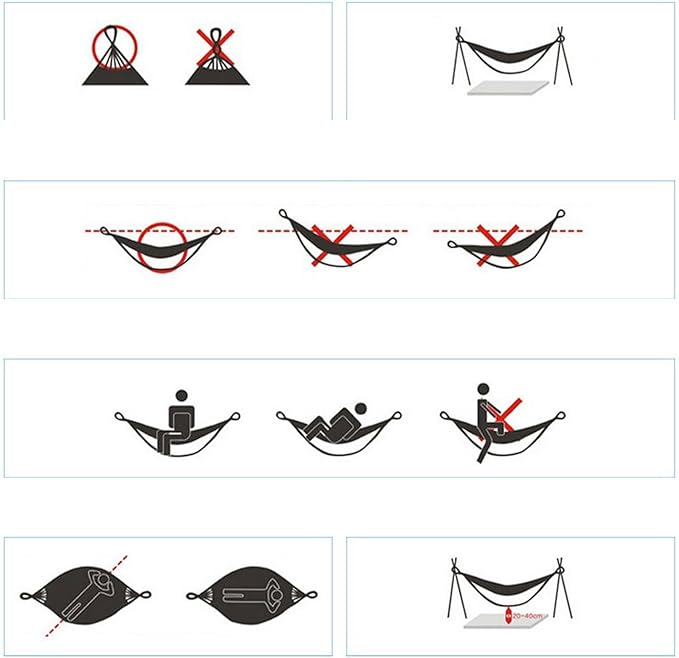 MAVIS LAVEN Portable Hammock, Polyester Cotton Single Double Hammock with Anti Rollover Design for Camping Outdoor Indoor Patio Backyard (Red)