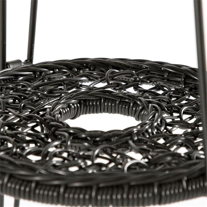 Furniture of America Muse & Lounge Co. Serene Wicker/Rattan Round Outdoor Coffee Table in Black