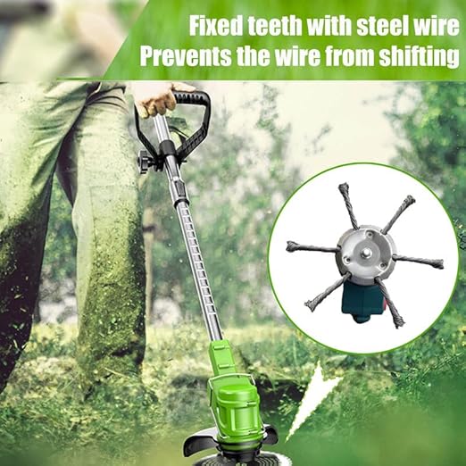 Professional Weed Brush for Brush Cutter |Weed Brush for Brush Cutter Lawn Trimmer, Steel Wire Round Brush Garden Accessories, Steel Wire Grass Trimmer Head