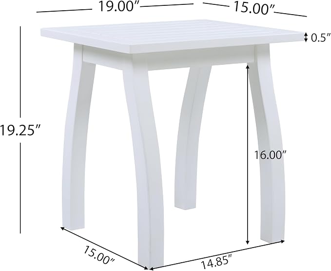 Merax Outdoor Acacia Wood Accent End Table Patio Coffeetable for Backyard,Garden,Poolside,Lawn