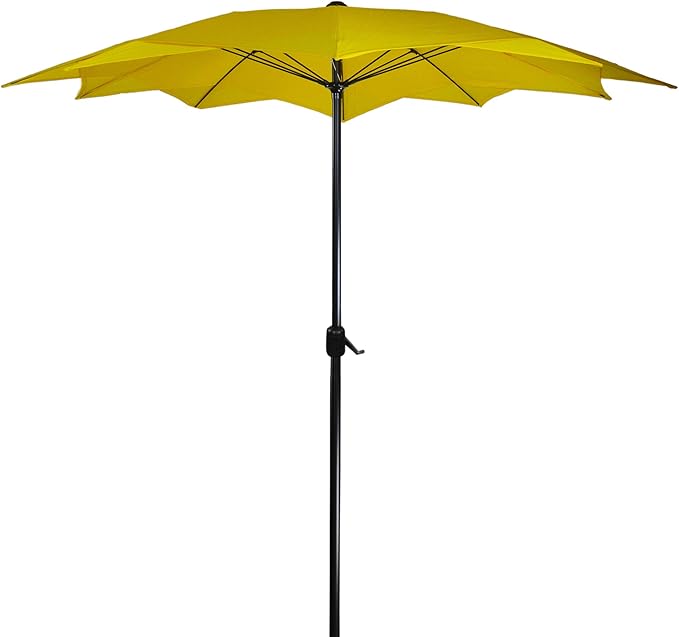 Northlight 8.85ft Outdoor Patio Lotus Umbrella with Hand Crank, Yellow