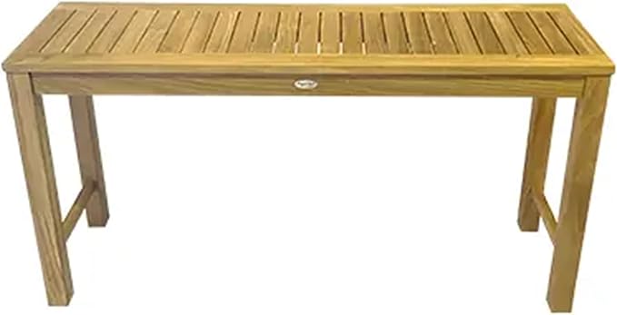 Royal Teak Collection Console Table, 18x60-Inch Rectangular Wooden Outdoor Teak Table, Contemporary Outdoor Furniture for Deck, Garden, Poolside or Buffet Style Serving (CTB)
