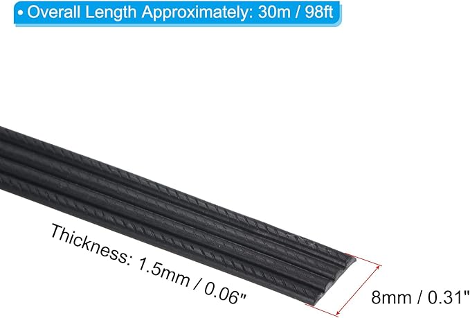 PATIKIL Wicker Repair Kit, 30m/98ft PE Rattan Replacement Repair DIY Set for Wicker Fixing Furniture Patio Furniture Repair, Black