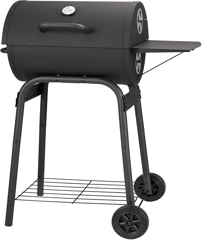 Kendane Barrel Charcoal Grill, Large Charcoal Grills with Side Shelf, Outdoor BBQ Grill,Perfect for Backyard Camping, Patio Parties and Picnics