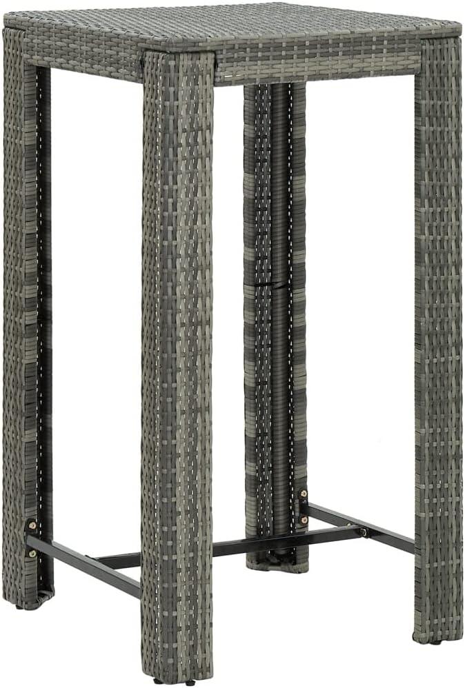 5 Piece Patio Bar Set with Cushions,Garden Table and Chairs Sets,Garden Conversation Sets, Outdoor Patio Furniture,for Patio,Backyard,Garden,Poly Rattan Gray