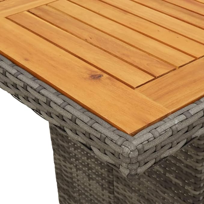 Backyard Furniture Patio Conversation Sets Outdoor Seating 7 Piece Patio Dining Set with Cushions Gray Poly Rattan Suitable for Gardens, Balconies, Decks