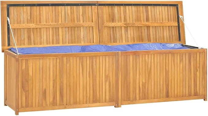 Patio Garden Storage Box, Outdoor Storage Box Deck Box, Entryway Storage Box, Outdoor Storage Organization Box for Patio Garden Balcony Yard, 78.7"x19.7"x21.7" Solid Wood Teak,-252