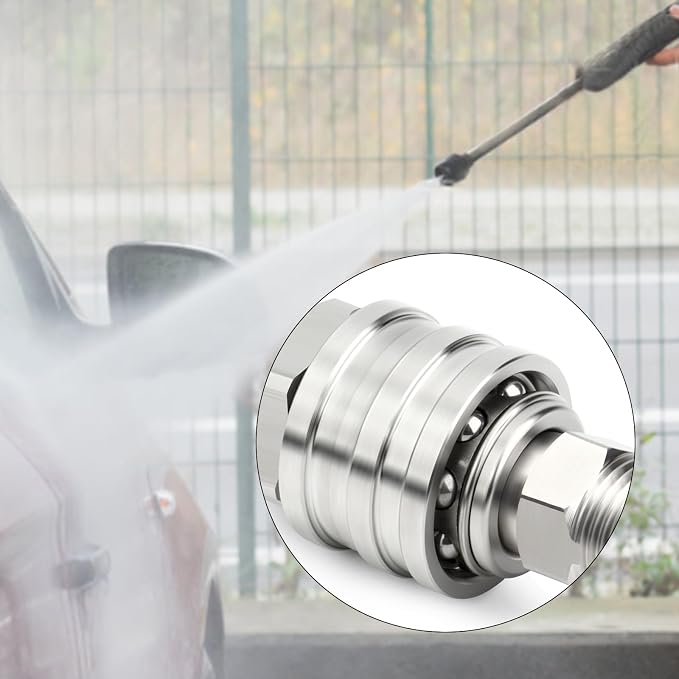 TAISHER 2PCS 304 Stainless Steel 1/4" Female NPT High Pressure Washer Quick Connect Coupler for Pressure Washing Gun Hose Accessories