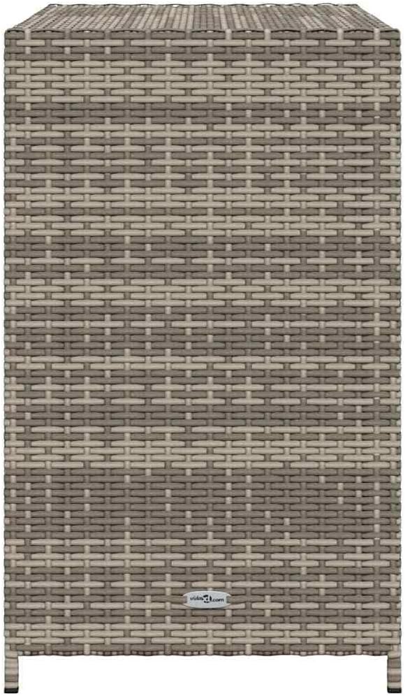 Outdoor Storage Cabinet Grey Deck Box 17.7 x 32.7 x 29.9 in UV-Resistant PE Rattan Contemporary Patio Storage for Garden Balcony and Poolside