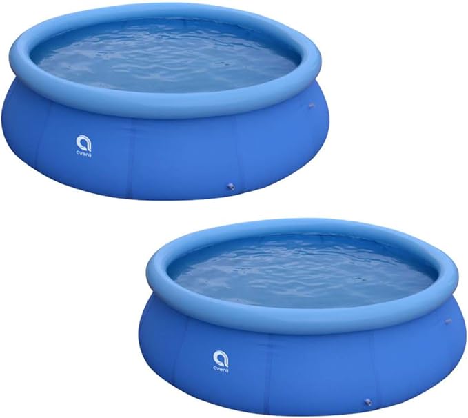 JLeisure Avenli 17808 12 Foot x 30 Inch 2 to 3 Person Capacity Prompt Set Above Ground Kids Inflatable Outdoor Backyard Kiddie Swimming Pool, 2 Pack