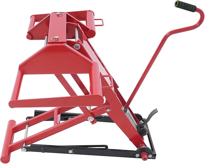 Lawn Mower Lift, 29 Inch Lawn Mower Lift Tool Adjustable Movable Lawn Mower Lift Solid Carbon Steel Lawnmower Lifting Machine for Riding Lawn Mower, Zero Turn Lawn Mowers (350lbs Hydraulic)