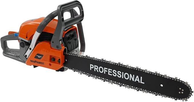 Gas Chainsaw, 58CC 2-Stroke Gas Powered Chain Saw 20Inch Handed Gasoline Chainsaw with Chain & Guide Bar, Petrol Chain Saw Gas Sawing Garden Tool for Outdoor Garden Farm Home, 10000Rpm