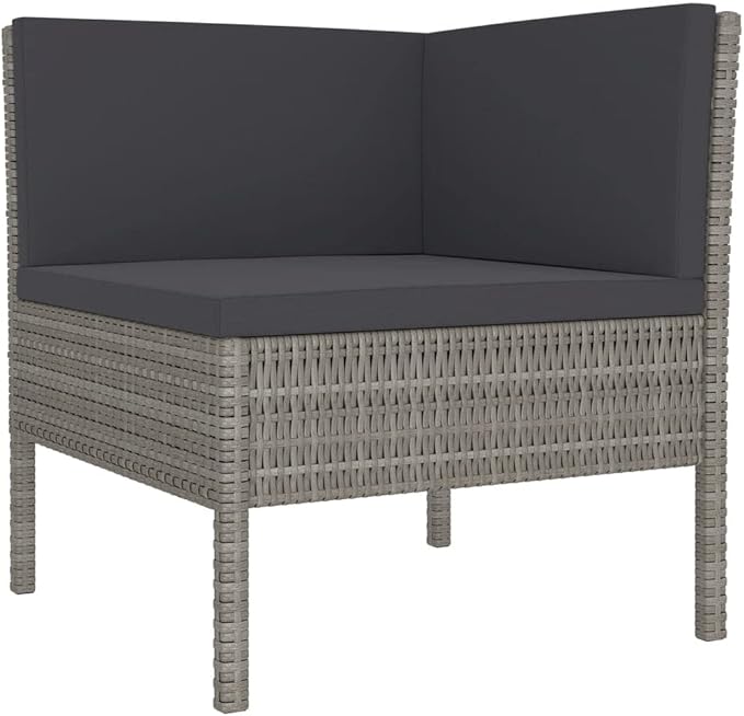 Patio Lounge Set with Cushions,Patio Furniture Sets,Patio Conversation Sets,Outdoor Furniture Sets,for Garden,Backyard,Outdoor,9 Piece Poly Rattan Gray