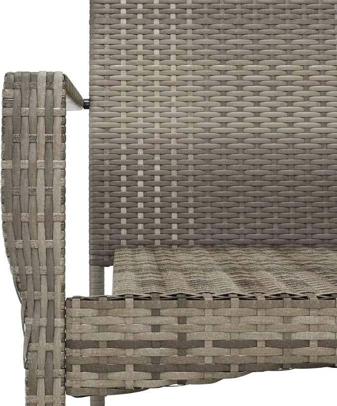5 Piece Patio Dining Set, Outdoor Garden Table and 4 Chairs with Cushions, Weather Resistant Poly Rattan Furniture for Backyard, Porch, Deck, Black and Gray
