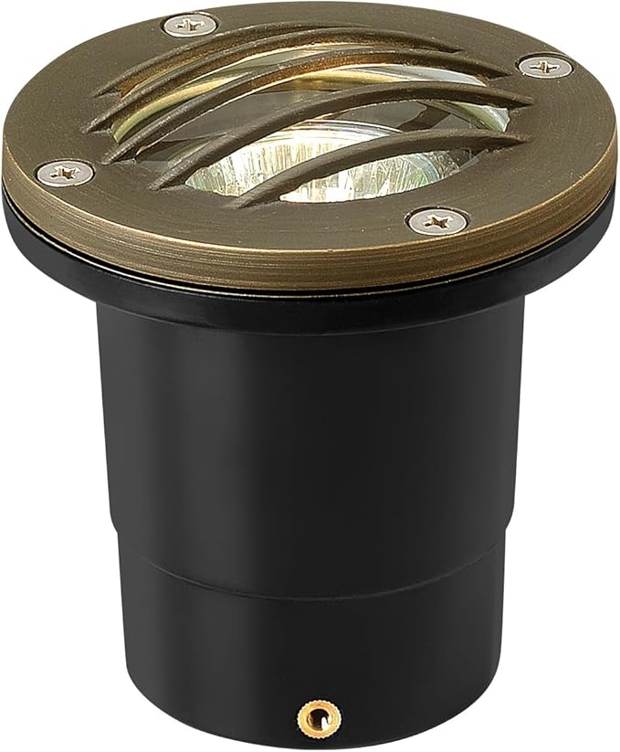 Hinkley Hardy Island Grill Top 12V Low Voltage Well Light, Cast Brass, Clear Glass, Includes Wiring Kit, Matte Bronze Finish