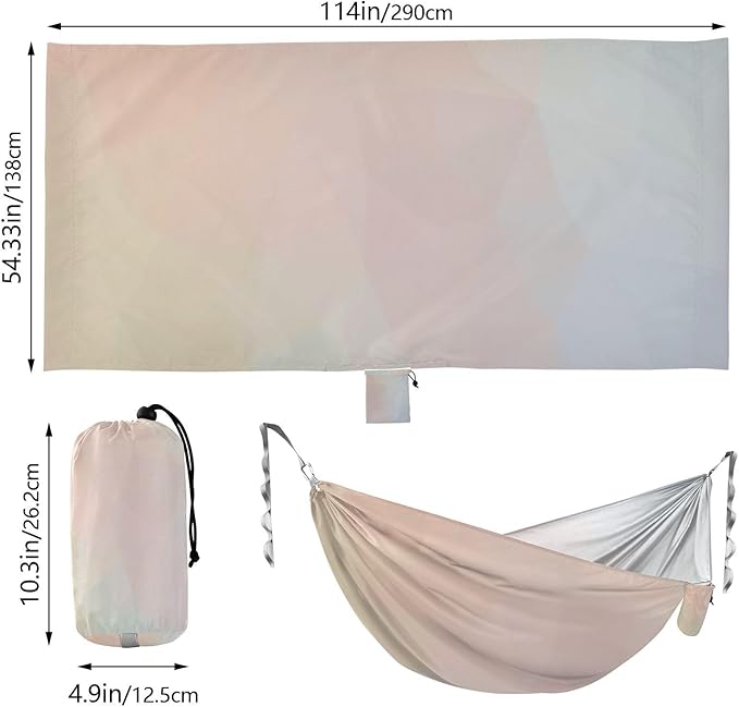 Color Gradient 330lb Capacity Camping Hammocks Indoor Hammock for Patio Backyard Lounge Base Silla colgante para Patio Exterior