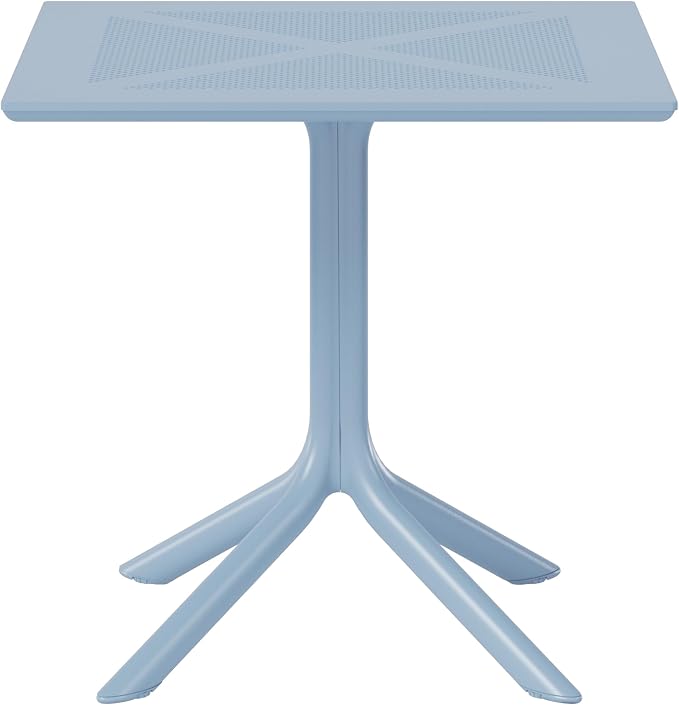 WestinTrends Playa 31.5" Square Plastic Outdoor Patio Dining Table for 4, French Blue