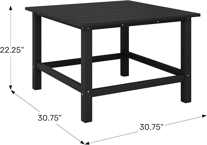 WestinTrends Malibu Kids Outdoor Patio Furniture HDPE 31" Wide Square Dining Table, Lime