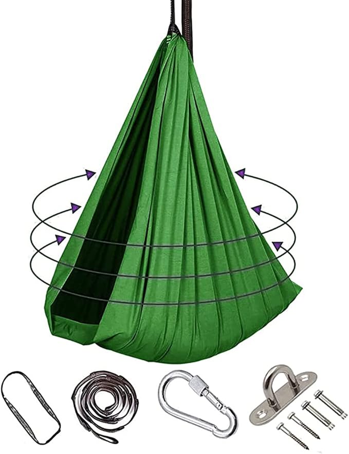 Indoor Swing, Therapy Swing Snuggle Cuddle Hammock With Special Needs For Kids And Adults Sensory Disorders, ADHD, Autism, Anxiety, Sensory Integration ( Color : White , Size : 100*280CM/39*110in )