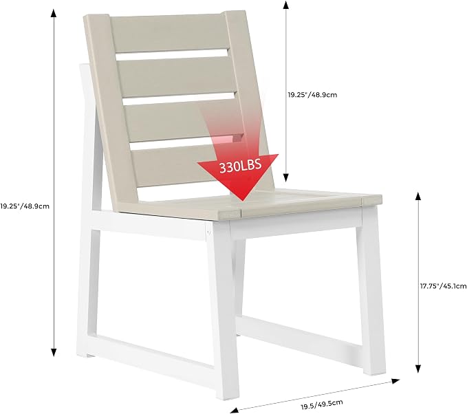 Costaelm Stinson Outdoor Patio HDPE Dining Side Chair, Sand