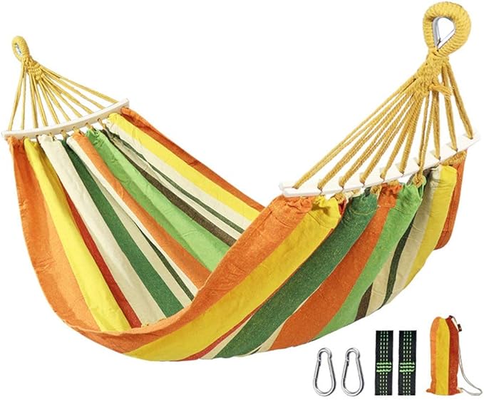 Camping Hammock, Hammock Flip-Proof Household Hanging Chair Heavy-Duty Bearing Outdoor Leisure Camping Trip Riding Equipment Portable Aerial Tent(Yellow)