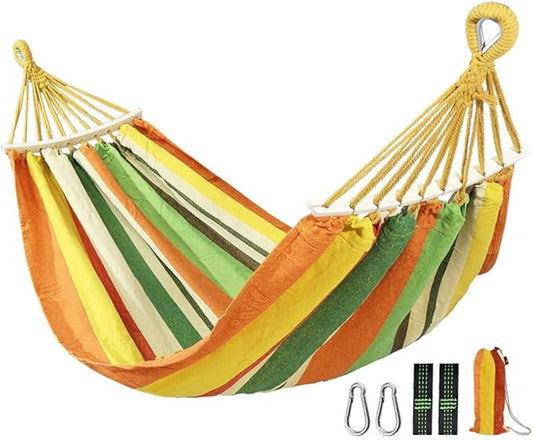 Camping Hammock, Hammock Flip-Proof Household Hanging Chair Heavy-Duty Bearing Outdoor Leisure Camping Trip Riding Equipment Portable Aerial Tent(Yellow)
