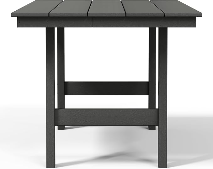 WestinTrends Ashore Outdoor Modern HDPE 66" Wide Rectangle Patio Dining Table for 6, Gray