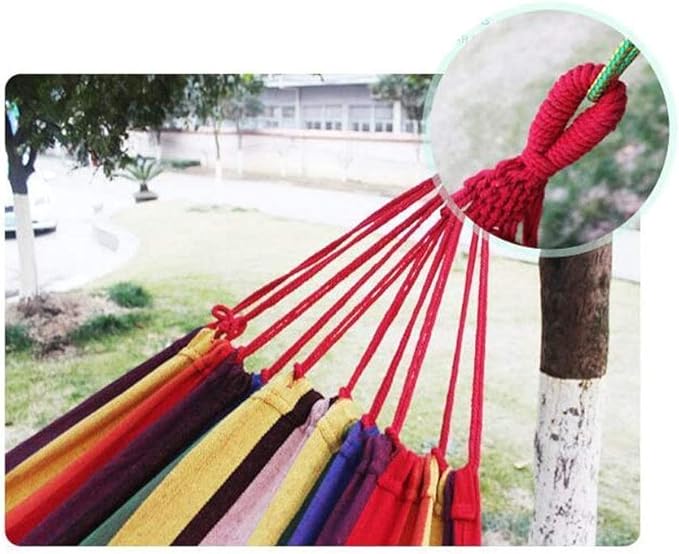 Camping Hammock Bed Cotton Canvas Garden Hammock Outdoor Hammock Portable Travel Swing Hang Bed Hamacks for Outdoor Garden Yard Hiking Hammock Swing (Color : B, Size : 200 * 150cm)