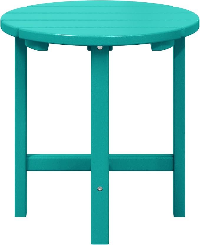 WestinTrends Dylan Adirondack Round Outdoor Side Table, Turquoise
