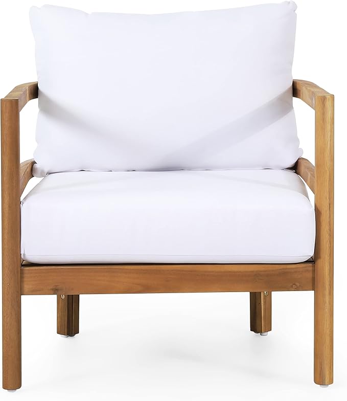 Christopher Knight Home Ellendale Chat Set, White + Teak