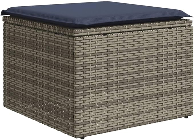 vidaXL Patio Sofa Set with Cushions 5 Piece, Outdoor Conversation Set, Sectional Sofa for Balcony Garden, Patio Furniture, Gray Poly Rattan