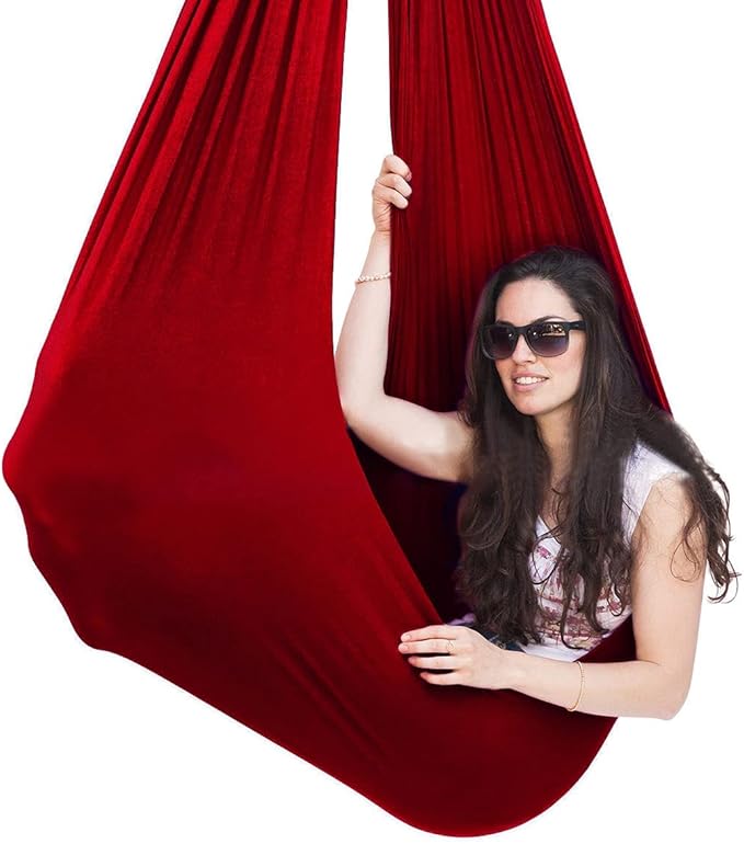 Sensory Swing for Adults Therapy Swing for Kids Indoor Outdoor Calming Snuggle Hammock Durable Fabric Swing for Autism ADHD Aspergers and Sensory Integration