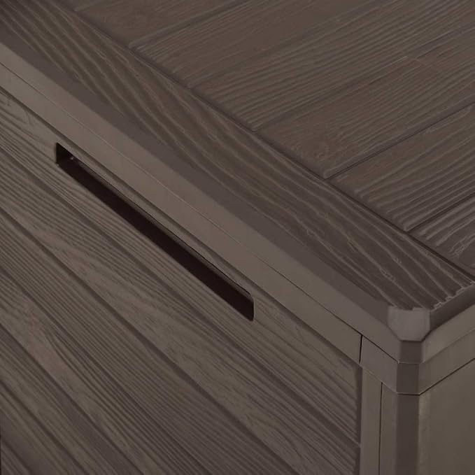 Polypropylene Patio Storage Chest Brown 30.7x17.3x21.7 Inch Garden Storage Box for Cushions Pillows Blankets and Toolbox