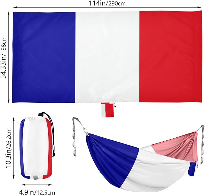 Flag of The French Southern and Antarctic Lands Hammocks with Portabl Carry Bag Backyard Hammock for Indoor Outdoor Patio